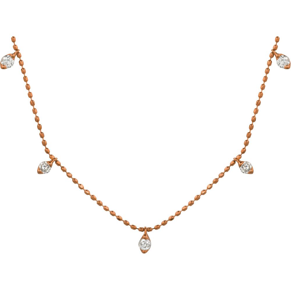 Royal 14K Rose Gold 13 Station Necklace with Pear-Shaped Diamonds - 1.00 Carats Total Diamond Weight
