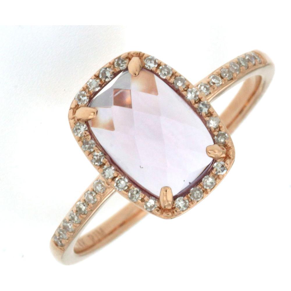 Royal 14K Rose Gold Amethyst & Diamond Halo Ring - 1.30 Carats Amethyst, 0.14 Carats Total Diamond Weight