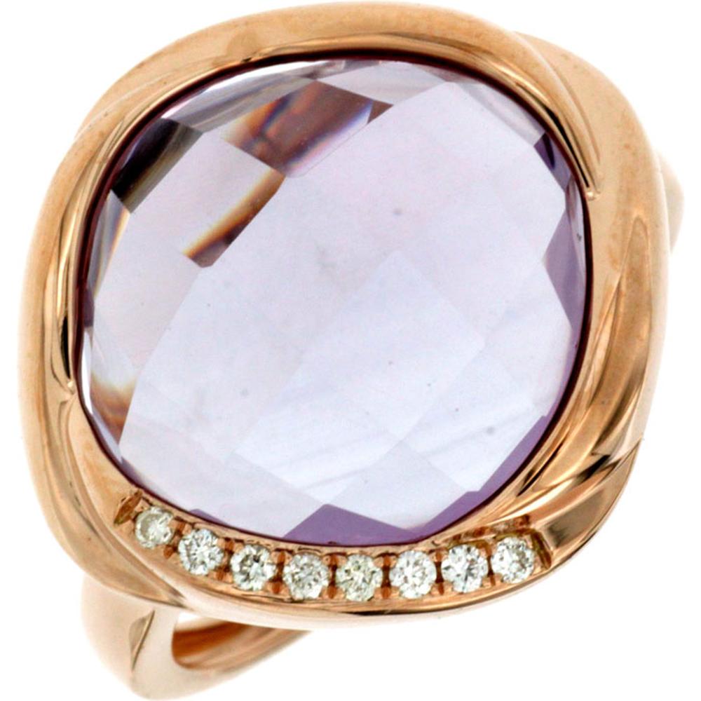 Royal 14K Rose Gold Amethyst & Diamond Ring - 11.00 Carat Total Gem Weight