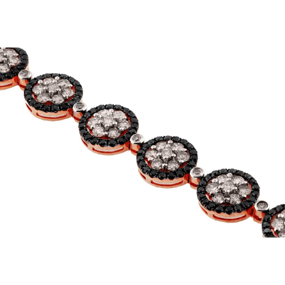 Royal 14K Rose Gold Black & White Diamond Bracelet - 7.3 Carat Total Diamond Weight