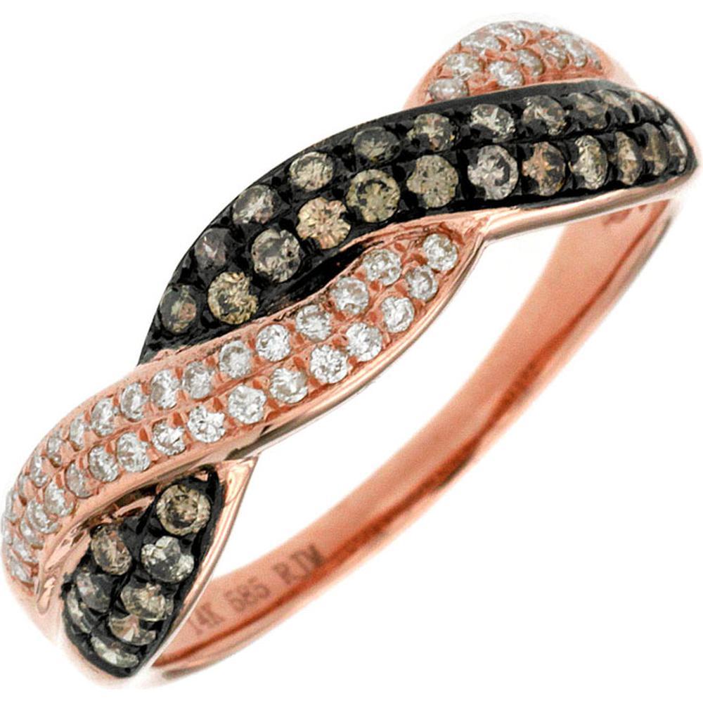 Royal 14K Rose Gold Diamond & Brown Diamond Ring - 0.54 Carat Total Diamond Weight
