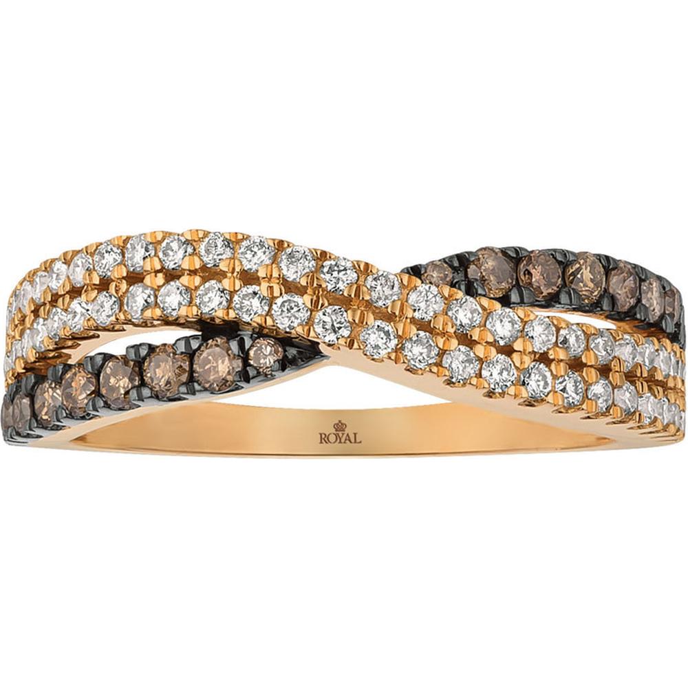 Royal 14K Rose Gold Diamond & Brown Diamond Ring - 0.71 Carat Total Diamond Weight