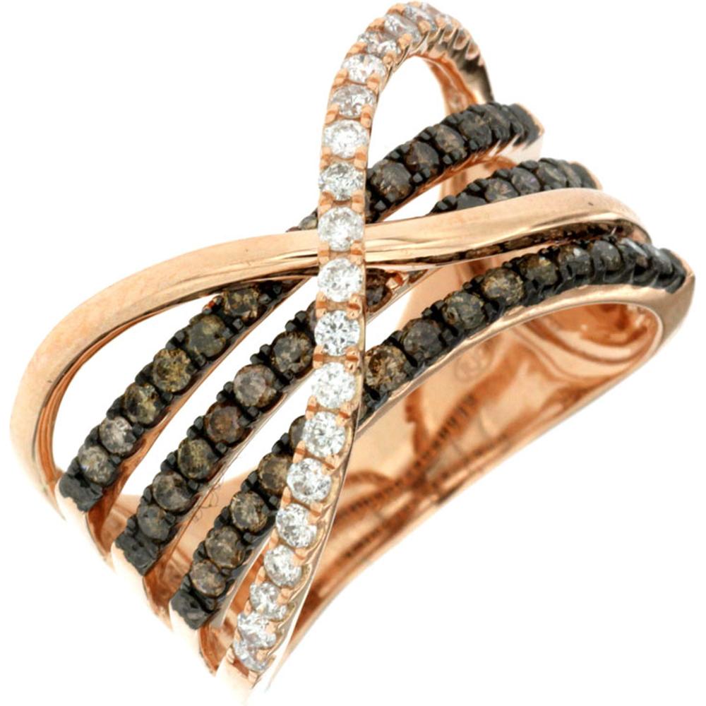 Royal 14K Rose Gold Diamond & Brown Diamond Ring - 1.00 Carat Total Diamond Weight