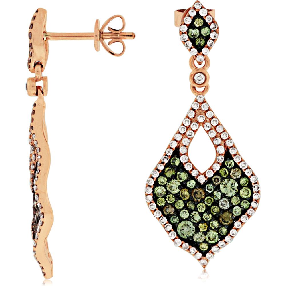 Royal 14K Rose Gold Diamond & Fancy Diamond Earrings - 1.12 Carat Total Diamond Weight