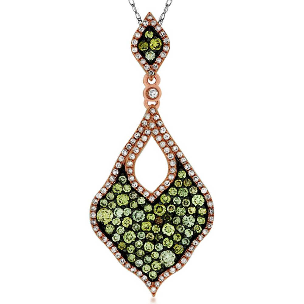 Royal 14K Rose Gold Diamond & Fancy Diamond Pendant - 1.57 Carat Total Diamond Weight