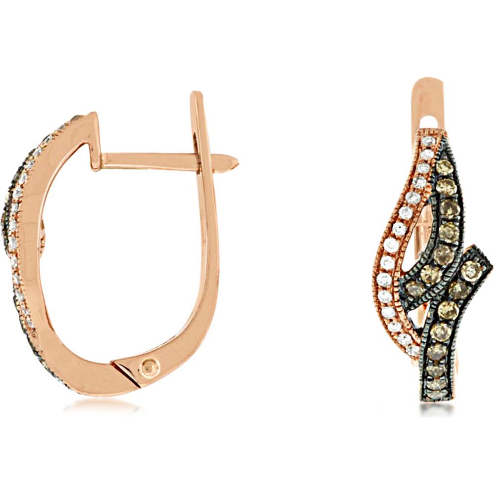 Royal 14K Rose Gold Diamond & Mocha Diamond Earrings - 0.10 Carat Total Diamond Weight