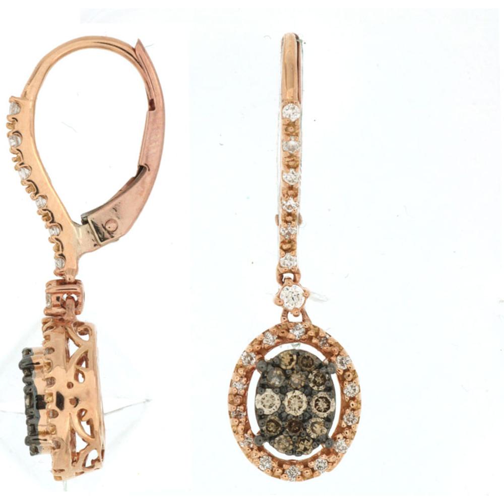 Royal 14K Rose Gold Diamond & Mocha Diamond Earrings - 0.18 Carat Total Diamond Weight