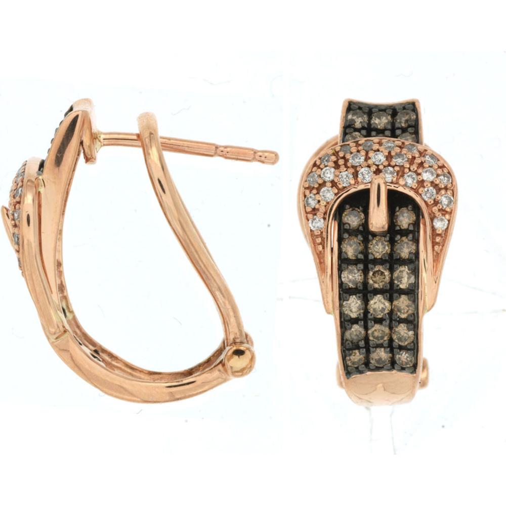 Royal 14K Rose Gold Diamond & Mocha Diamond Earrings - 0.61 Carat Total Diamond Weight
