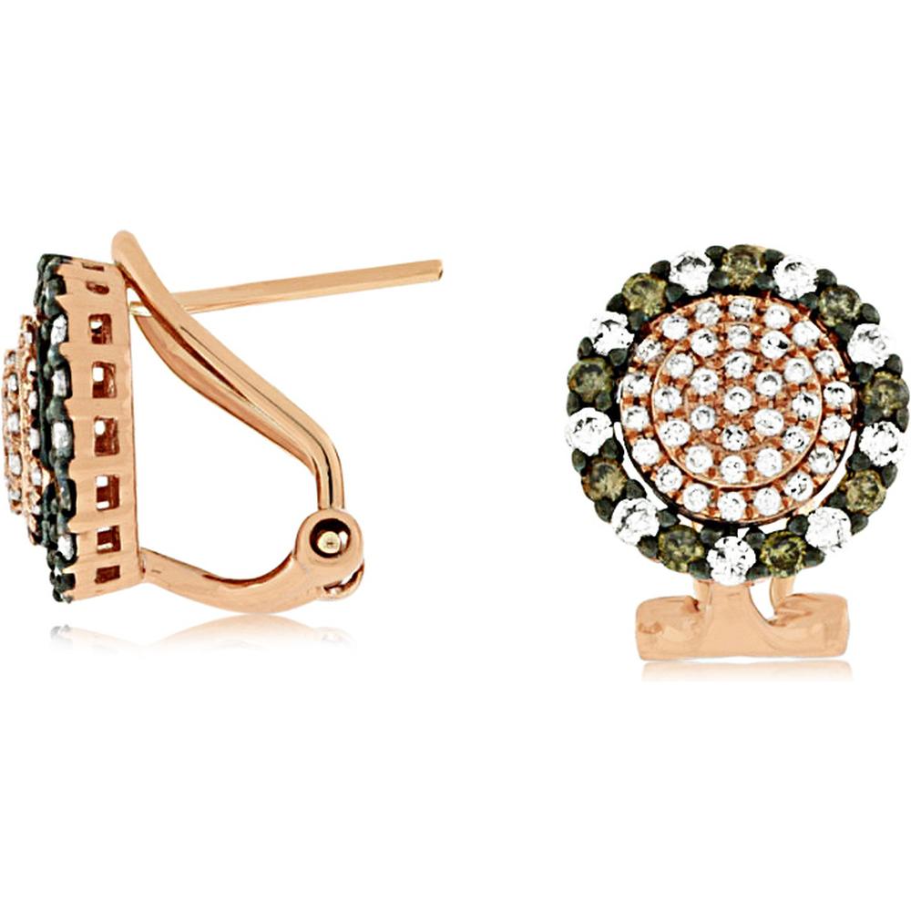 Royal 14K Rose Gold Diamond & Mocha Diamond Earrings - 0.73 Carat Total Diamond Weight