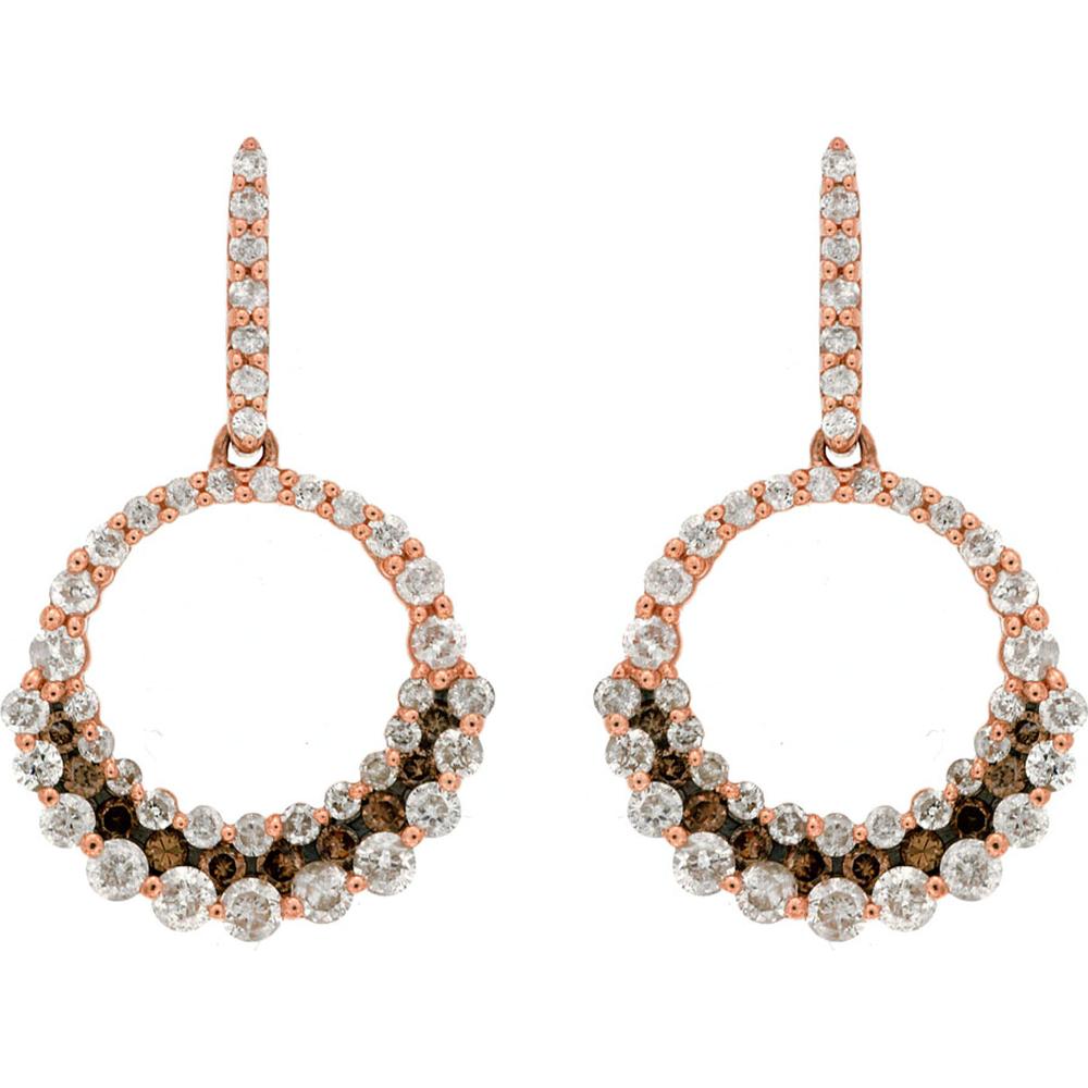 Royal 14K Rose Gold Diamond & Mocha Diamond Earrings - 0.73 Carat Total Diamond Weight