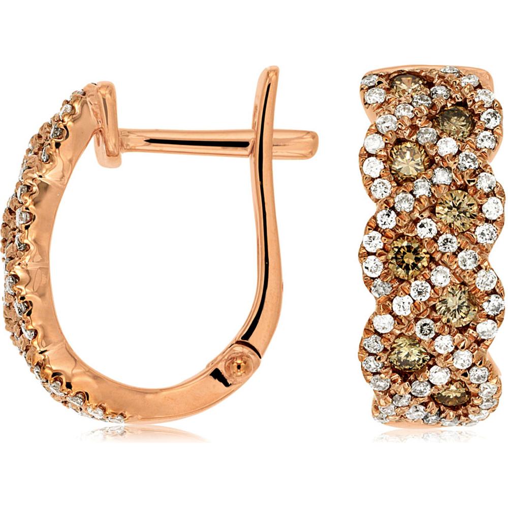 Royal 14K Rose Gold Diamond & Mocha Diamond Earrings - 0.86 Carat Total Diamond Weight