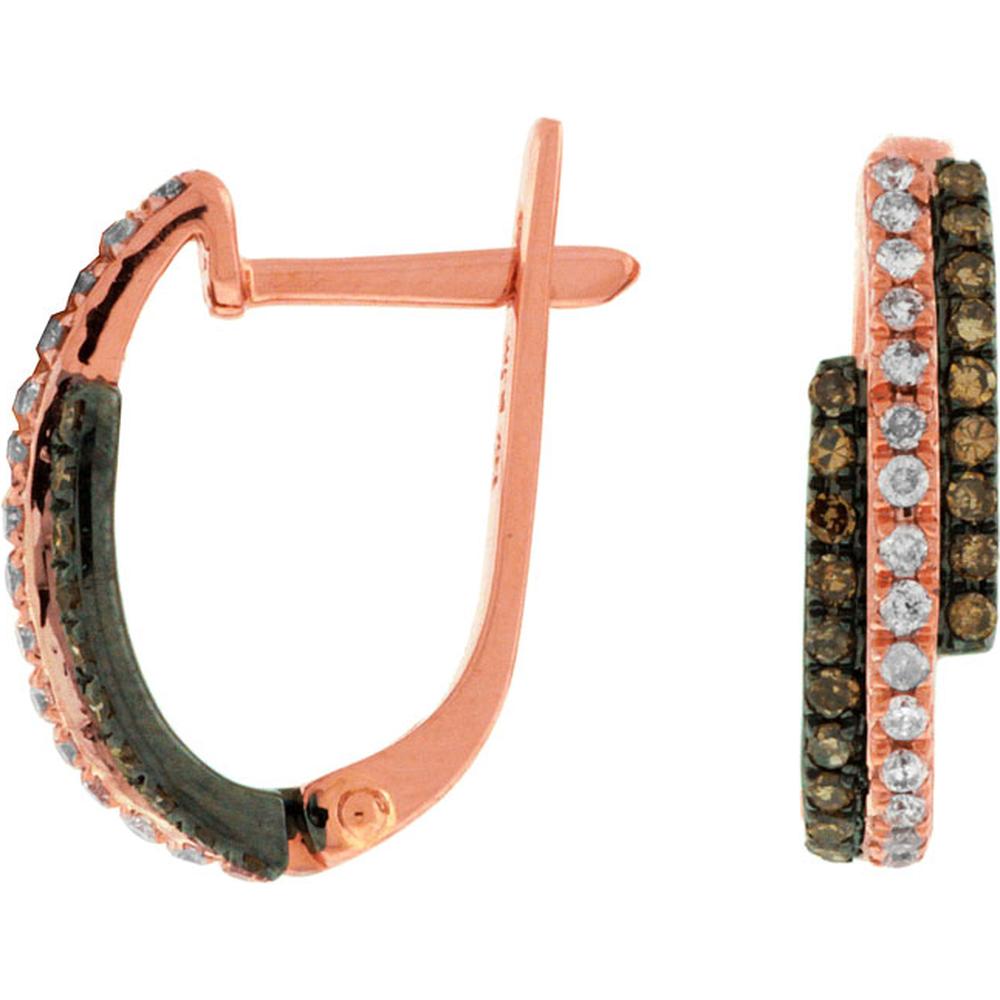 Royal 14K Rose Gold Diamond & Mocha Diamond Earrings - Timeless Elegance & Unique Sophistication