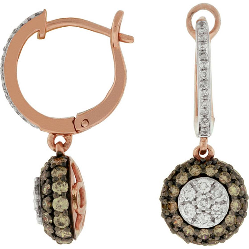 Royal 14K Rose Gold Diamond & Mocha Diamond Earrings - Timeless Elegance