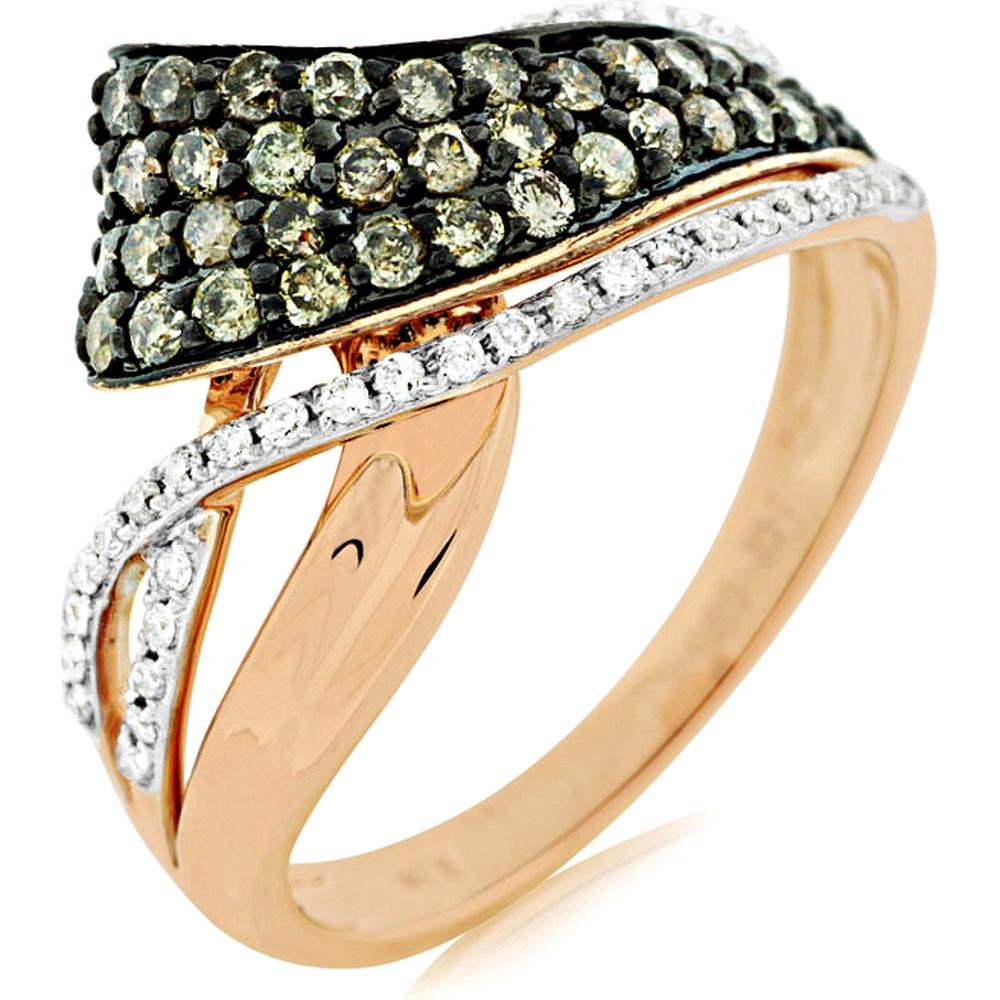 Royal 14K Rose Gold Diamond & Mocha Diamond Fancy Link Ring - 0.15 Carat Total Diamond Weight