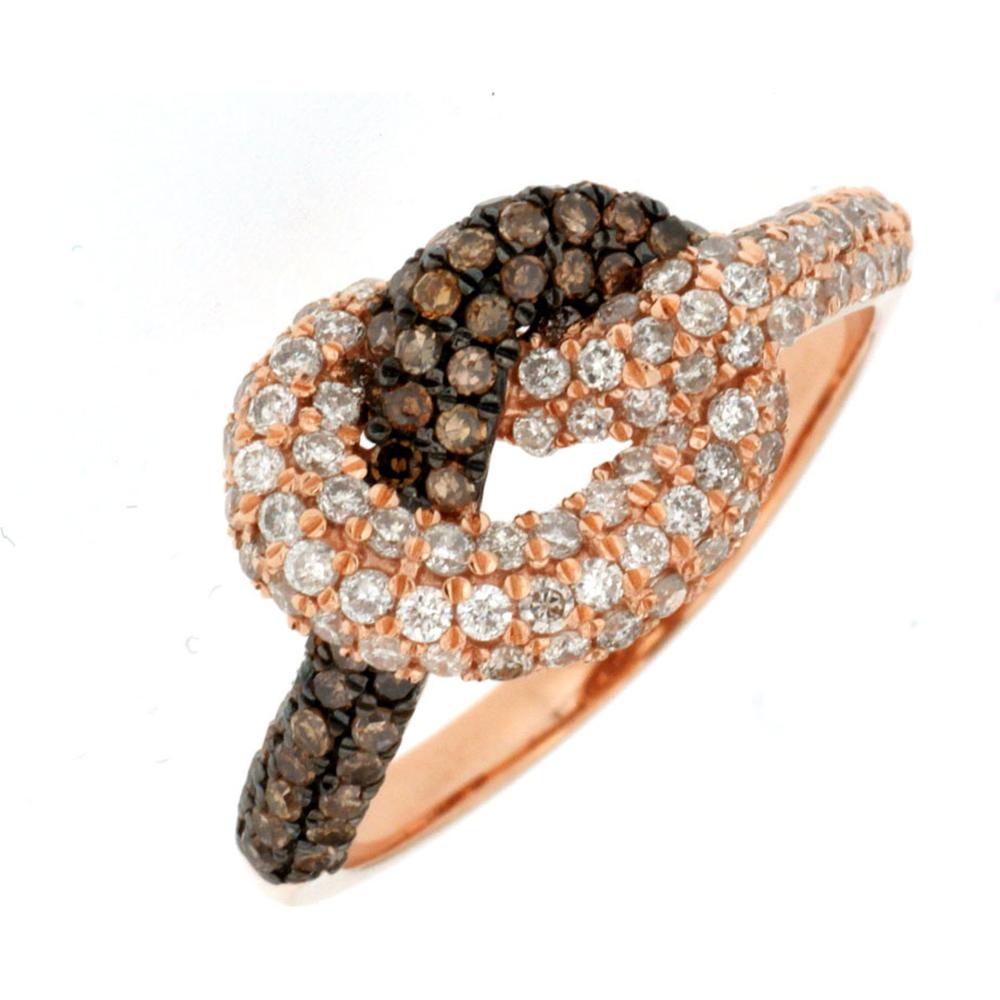 Royal 14K Rose Gold Diamond & Mocha Diamond Fancy Ring - 0.90 Carat Total Diamond Weight