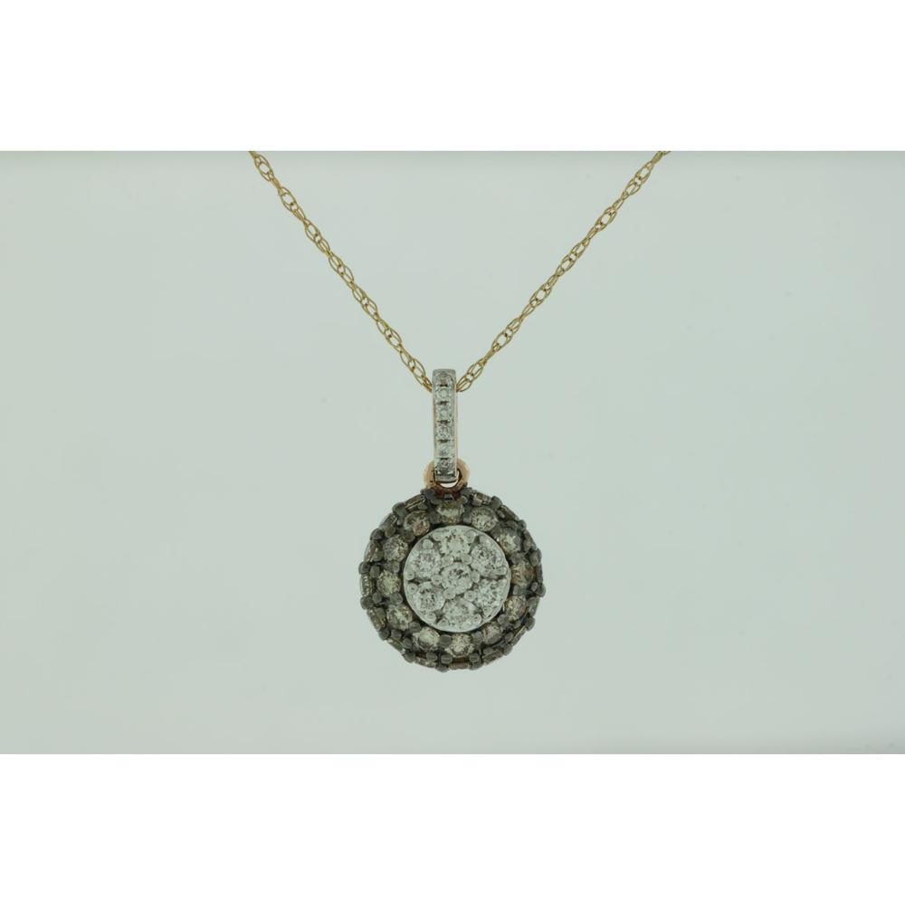 Royal 14K Rose Gold Diamond & Mocha Diamond Pendant - 0.18 Carat Diamond Weight, 0.50 Carat Total Mocha Diamond Weight