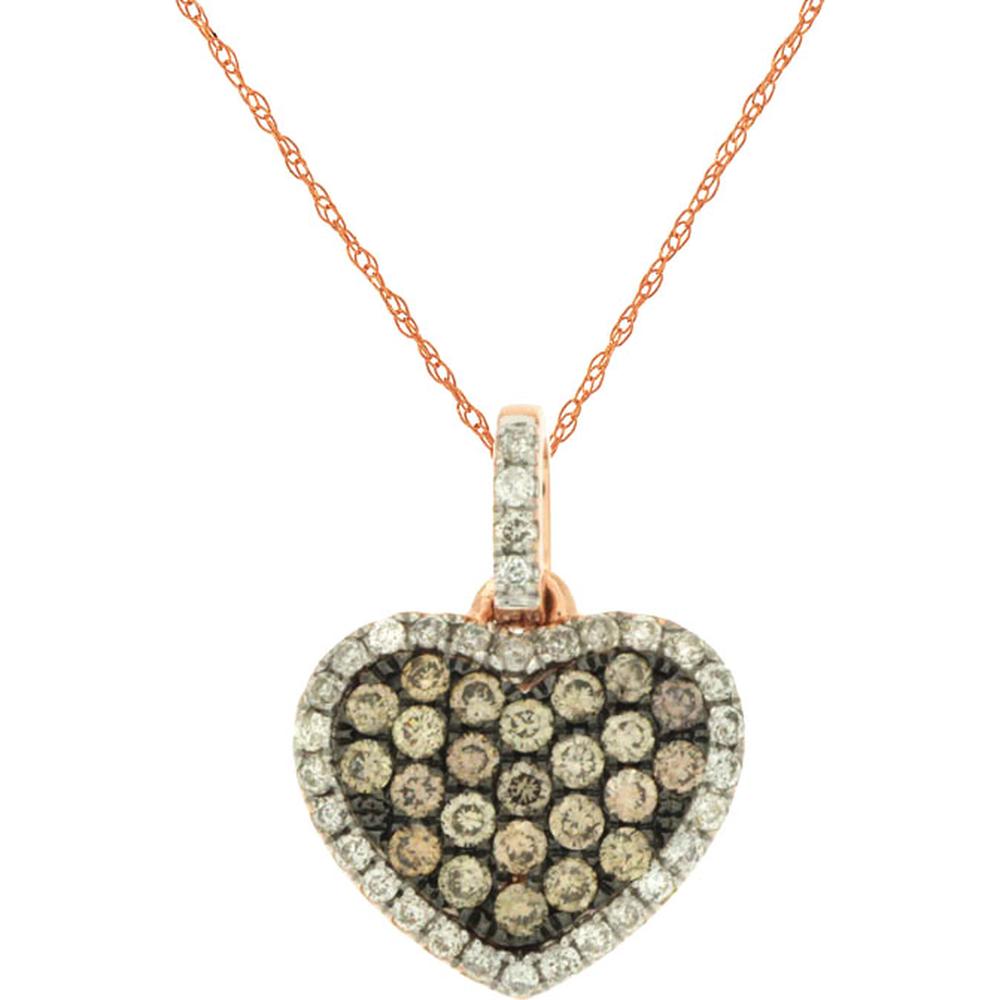 Royal 14K Rose Gold Diamond & Mocha Diamond Pendant - 0.25 Carat Total Diamond Weight