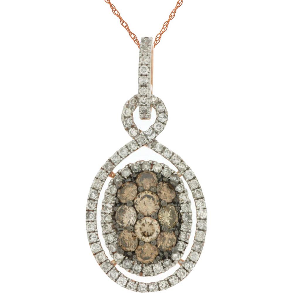Royal 14K Rose Gold Diamond & Mocha Diamond Pendant - 0.32 Carat Total Diamond Weight