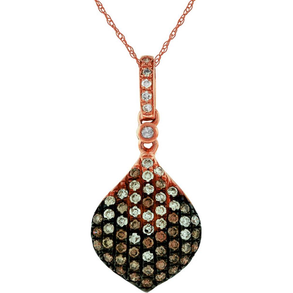 Royal 14K Rose Gold Diamond & Mocha Diamond Pendant - 0.43 Carat Total Diamond Weight