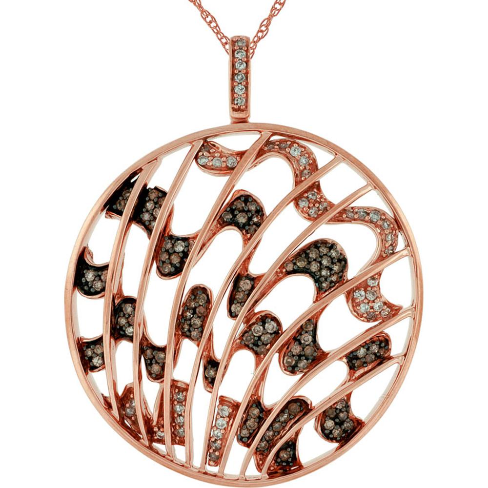 Royal 14K Rose Gold Diamond & Mocha Diamond Pendant - 0.48 Carat Total Diamond Weight