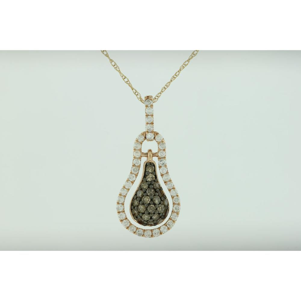 Royal 14K Rose Gold Diamond & Mocha Diamond Pendant - 0.48 Carat Total Diamond Weight