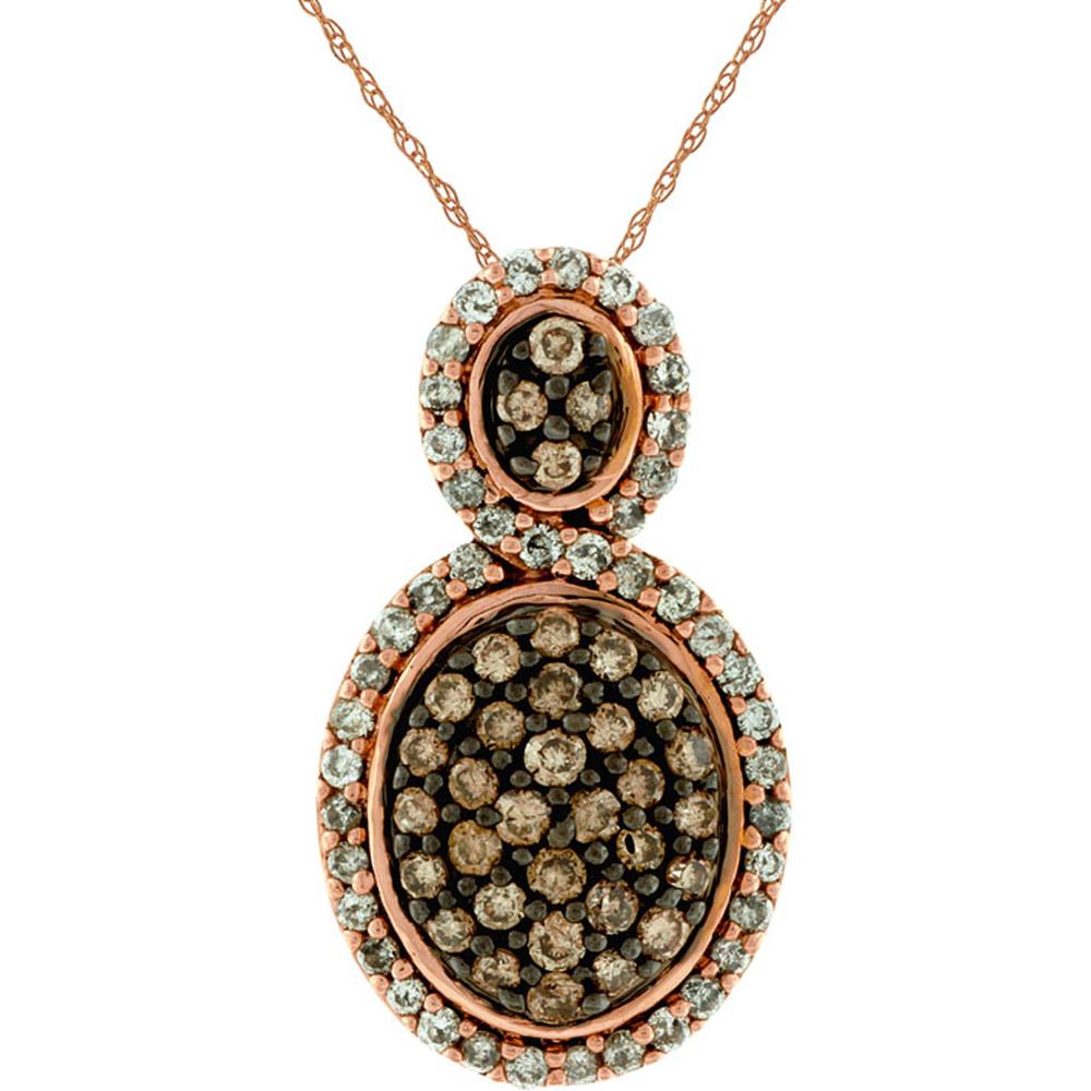 Royal 14K Rose Gold Diamond & Mocha Diamond Pendant - 0.50 Carat Total Diamond Weight