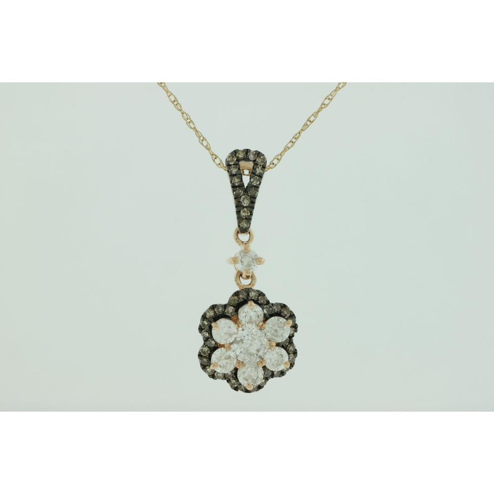Royal 14K Rose Gold Diamond & Mocha Diamond Pendant - Exquisite Elegance