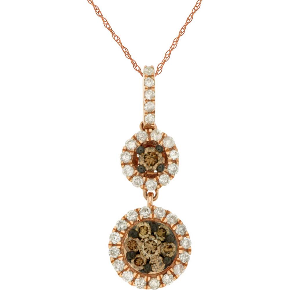 Royal 14K Rose Gold Diamond & Mocha Diamond Pendant - Exquisite Elegance