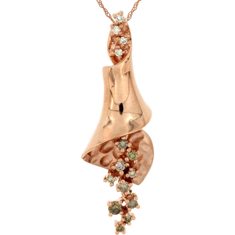 Royal 14K Rose Gold Diamond & Mocha Diamond Pendant - Exquisite Elegance