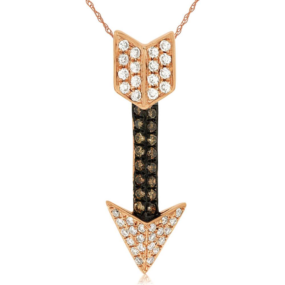 Royal 14K Rose Gold Diamond & Mocha Diamond Pendant - Exquisite Elegance