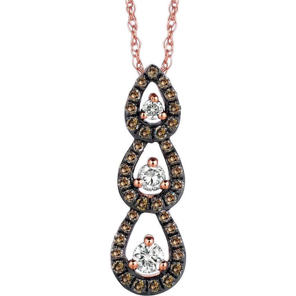 Royal 14K Rose Gold Diamond & Mocha Diamond Pendant - Luxurious Elegance