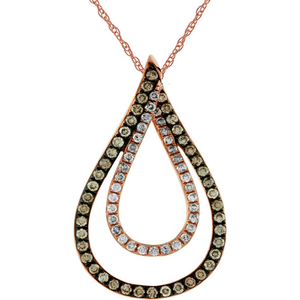 Royal 14K Rose Gold Diamond & Mocha Diamond Pendant - Timeless Elegance