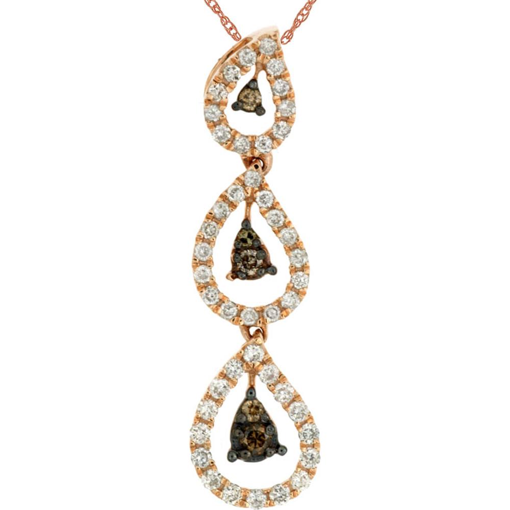 Royal 14K Rose Gold Diamond & Mocha Diamond Pendant - Timeless Elegance