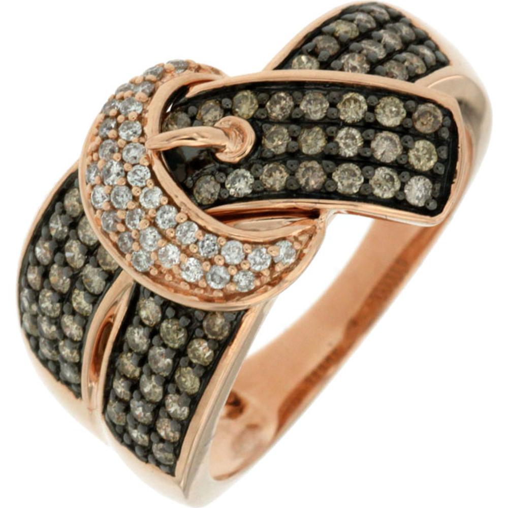 Royal 14K Rose Gold Diamond & Mocha Diamond Ring - 0.11 Carat Total Diamond Weight