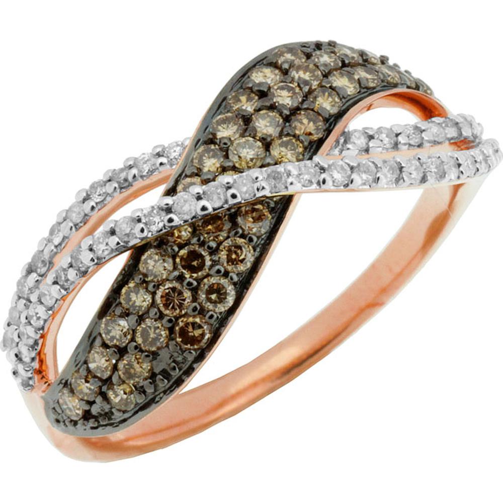 Royal 14K Rose Gold Diamond & Mocha Diamond Ring - 0.17 Carat Main Stone, 0.42 Carat Additional Stones