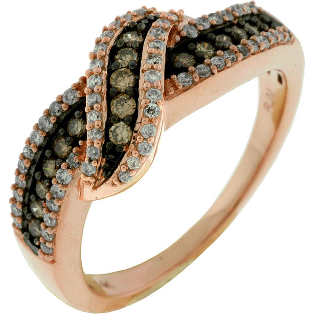Royal 14K Rose Gold Diamond and Mocha Diamond Ring - 0.22 Carat Total Diamond Weight