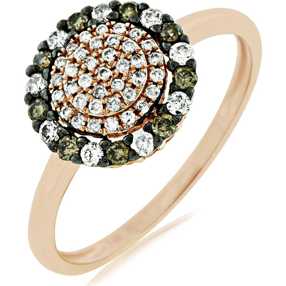 Royal 14K Rose Gold Diamond & Mocha Diamond Ring - 0.24 Carat Total Diamond Weight