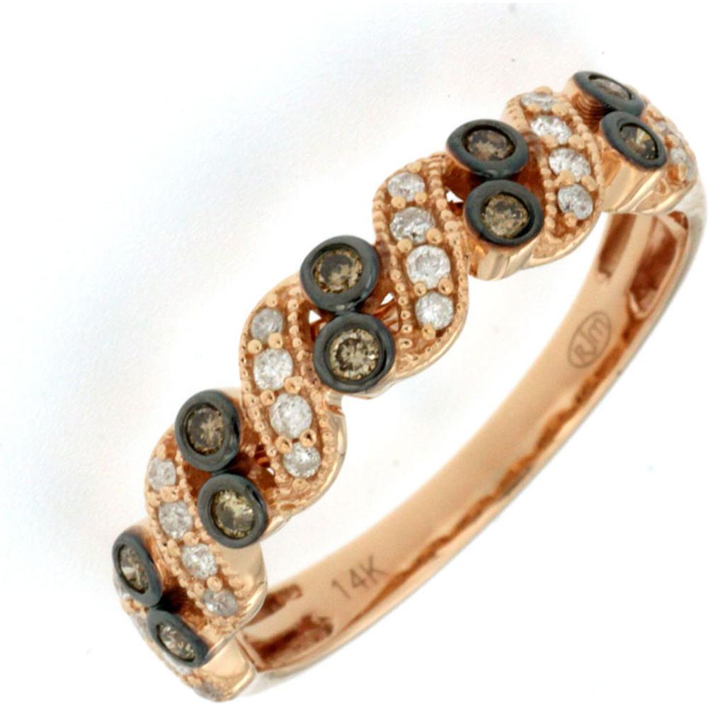 Royal 14K Rose Gold Diamond & Mocha Diamond Ring - 0.28 Carat Total Diamond Weight