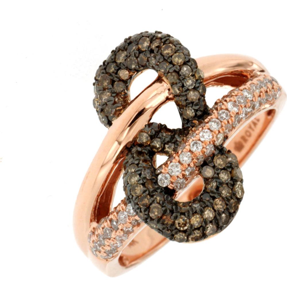 Royal 14K Rose Gold Diamond & Mocha Diamond Ring - 0.31 Carat Center Stone - 0.53 Carat Total Diamond Weight