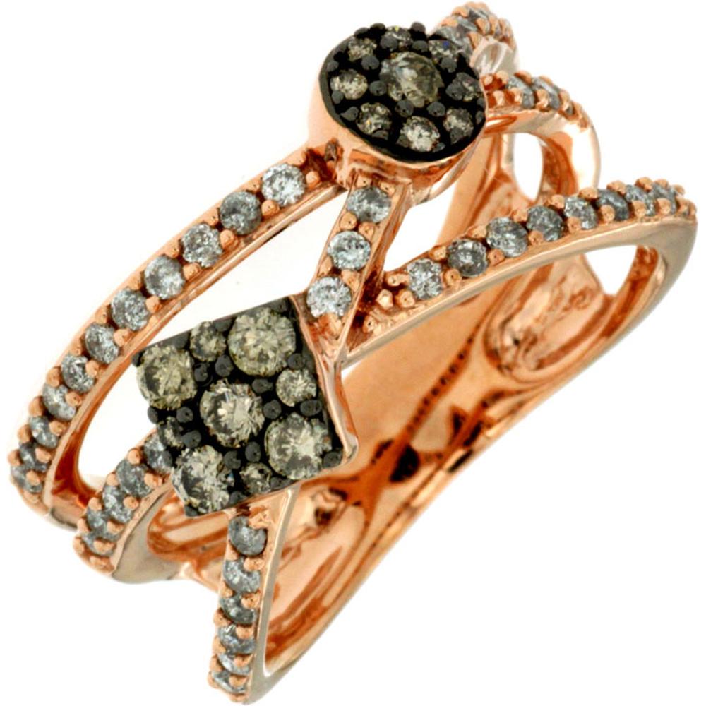 Royal 14K Rose Gold Diamond & Mocha Diamond Ring - 0.43 Carat Main Stone - 0.32 Carat Total Mocha Diamond Weight