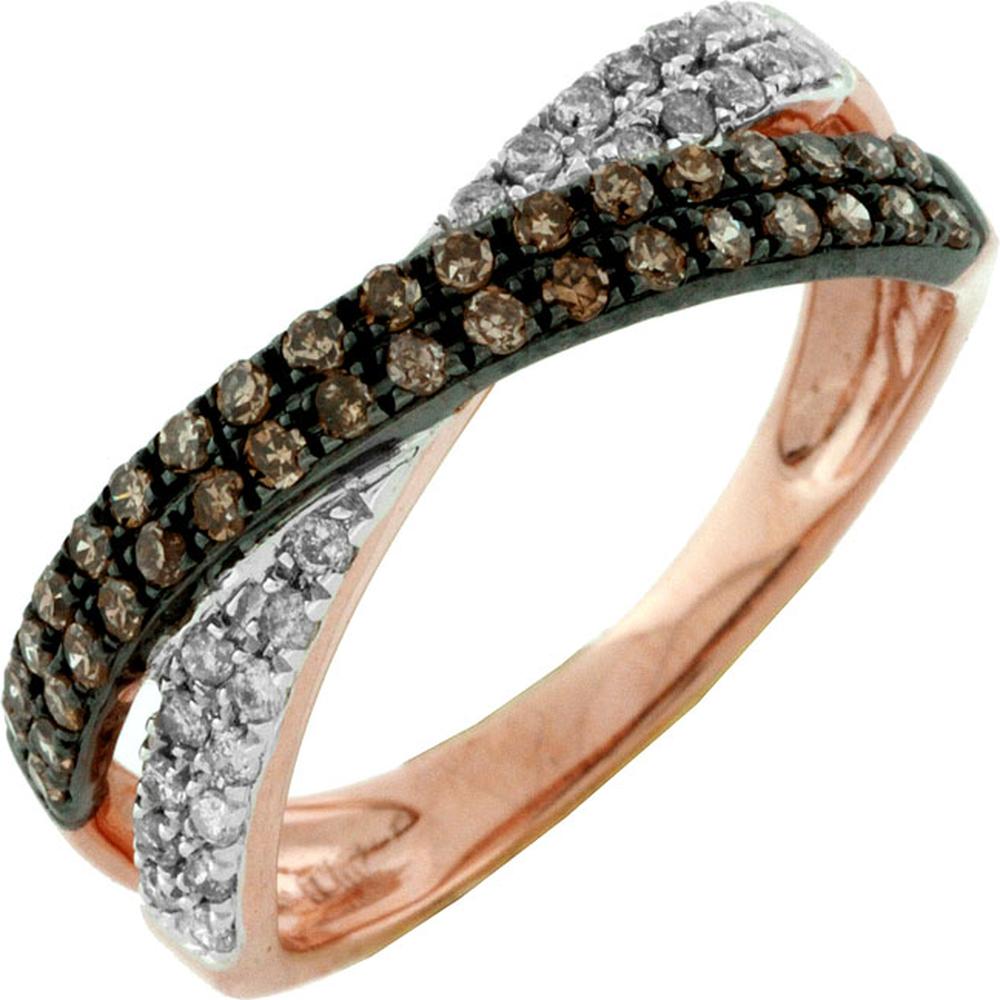 Royal 14K Rose Gold Diamond & Mocha Diamond Ring - 0.48 Carat Total Diamond Weight