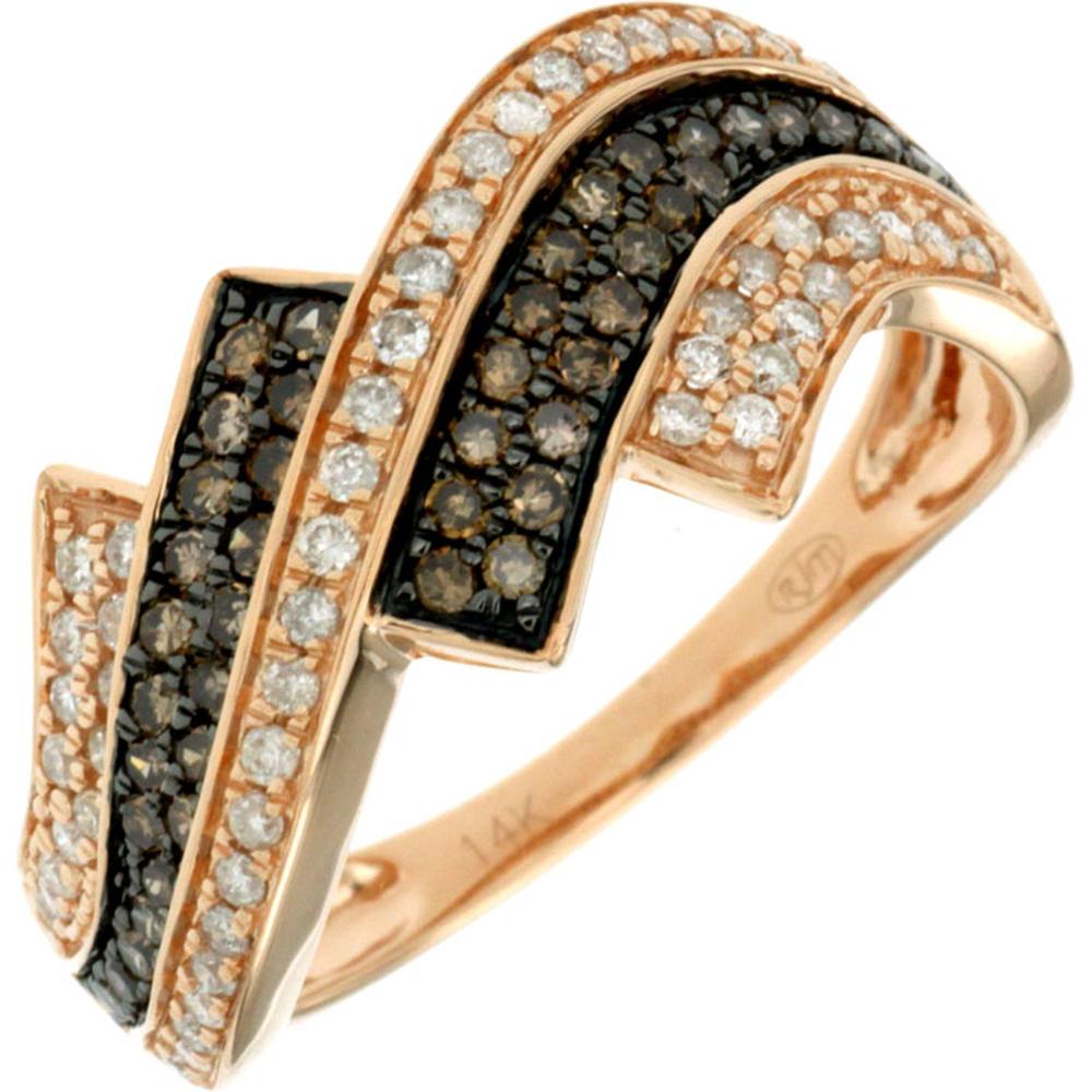Royal 14K Rose Gold Diamond & Mocha Diamond Ring - 0.57 Carat Total Diamond Weight