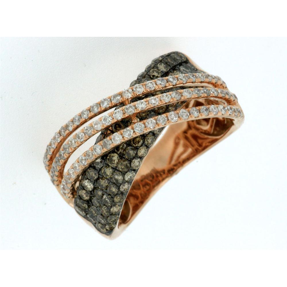 Royal 14K Rose Gold Diamond & Mocha Diamond Ring - 0.65 Carat Total Diamond Weight