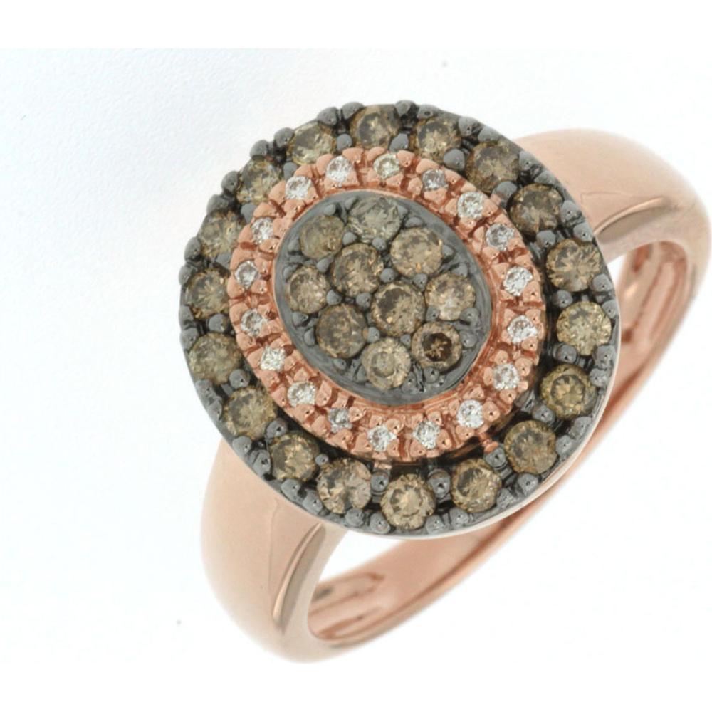 Royal 14K Rose Gold Diamond & Mocha Diamond Ring - 0.69 Carat Total Diamond Weight