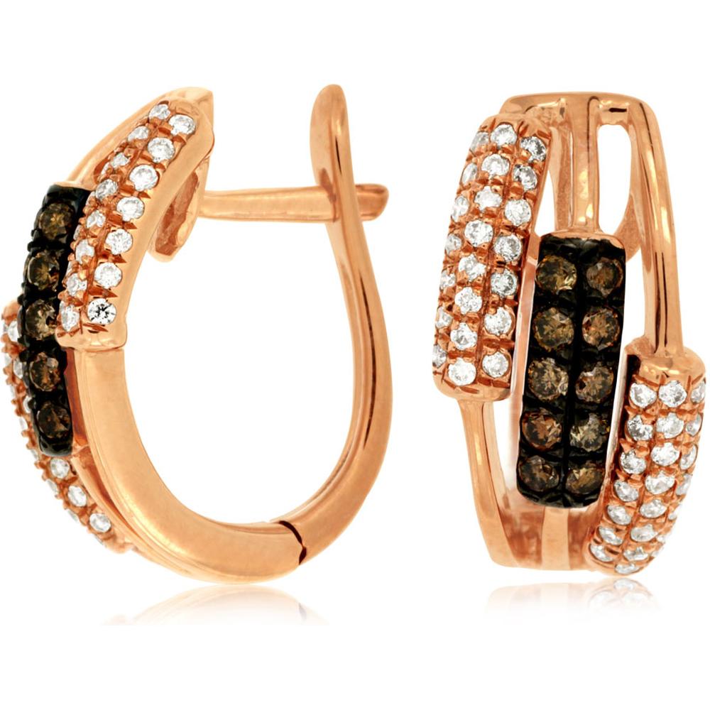 Royal 14K Rose Gold Diamond & Mocha Diamond Ring - 0.70 Carat Total Diamond Weight
