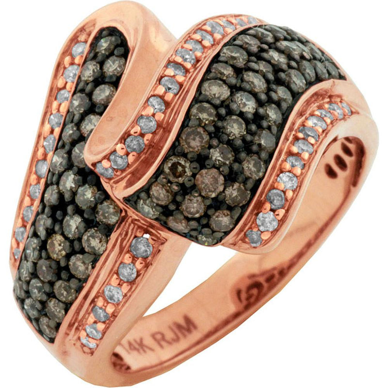 Royal 14K Rose Gold Diamond & Mocha Diamond Ring - 1.00 Carat Total Diamond Weight