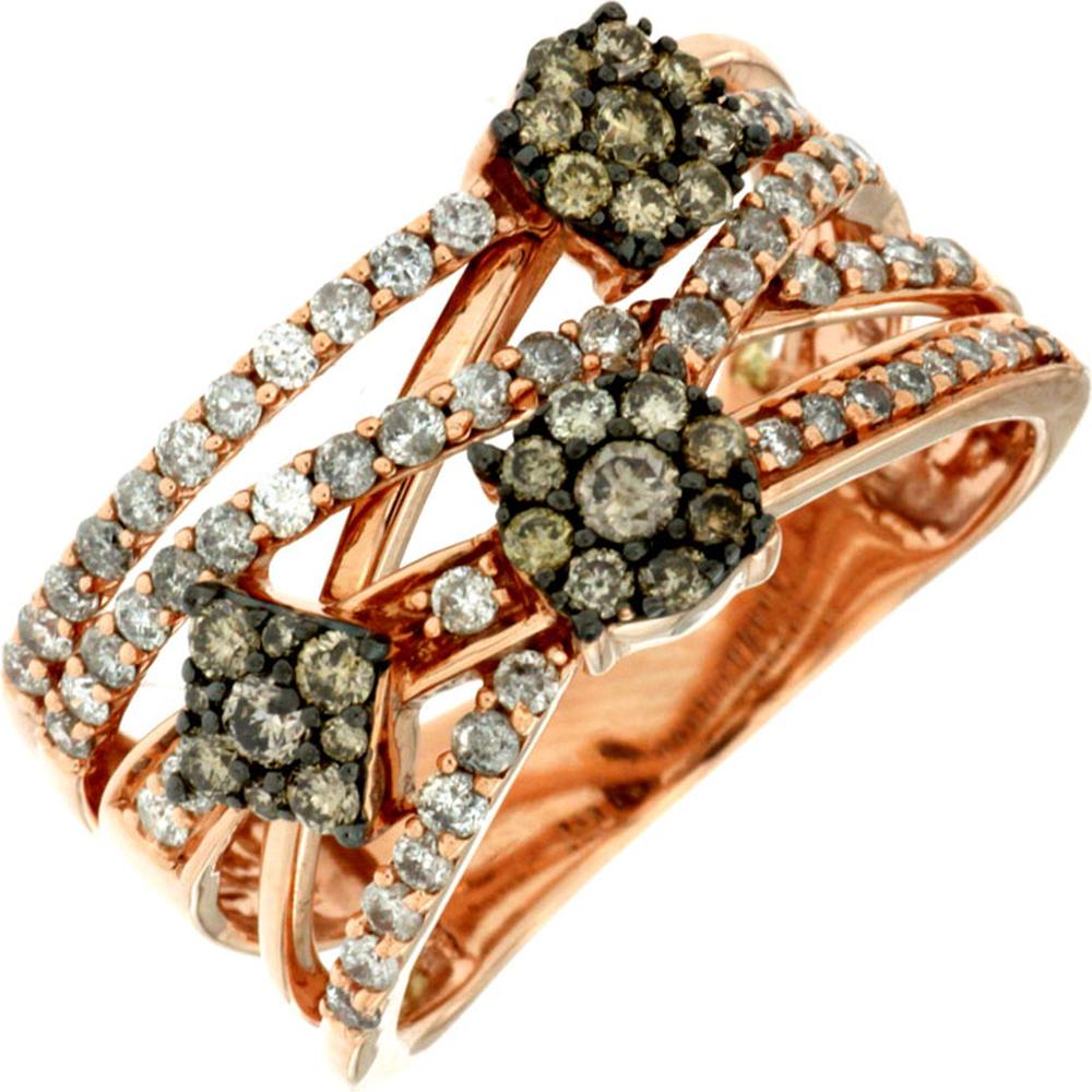 Royal 14K Rose Gold Diamond & Mocha Diamond Ring - 1.00 Carat Total Diamond Weight