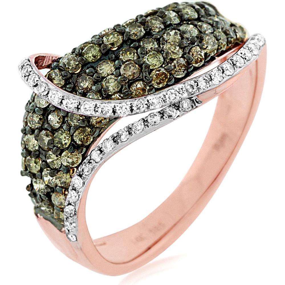 Royal 14K Rose Gold Diamond & Mocha Diamond Ring - 1.02 Carat Total Diamond Weight