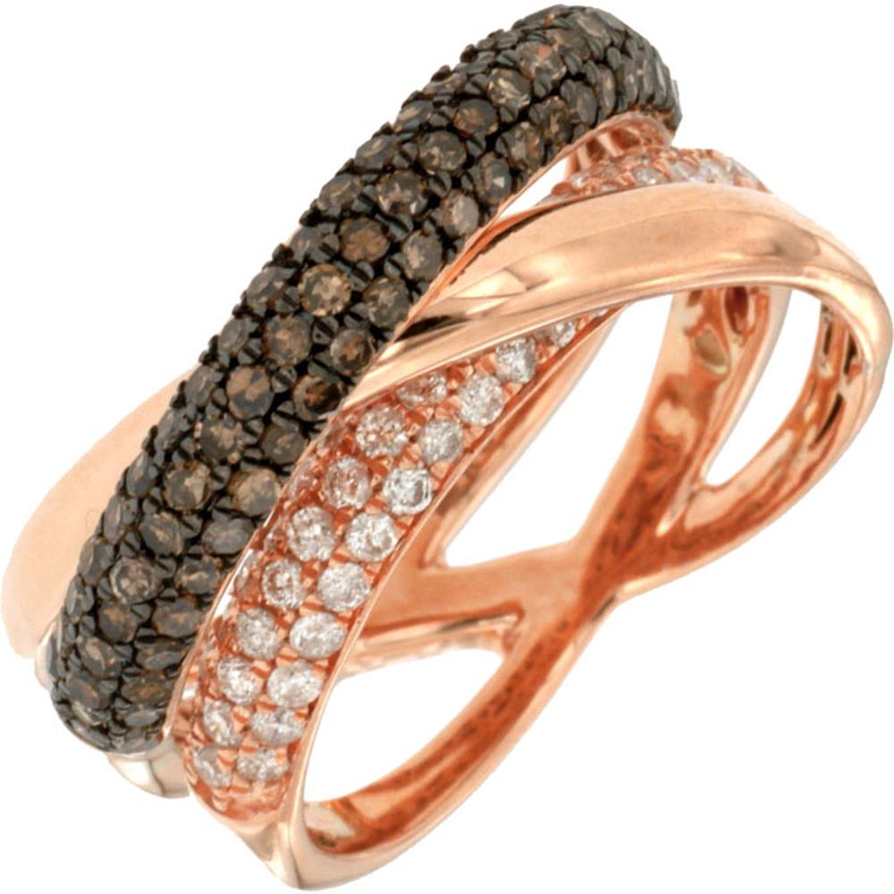Royal 14K Rose Gold Diamond & Mocha Diamond Ring - 1.22 Carat Total Diamond Weight