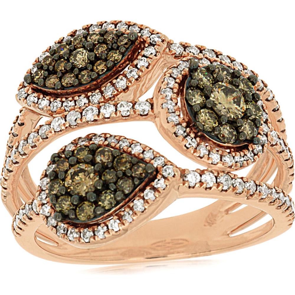 Royal 14K Rose Gold Diamond & Mocha Diamond Ring - 1.22 Carat Total Diamond Weight